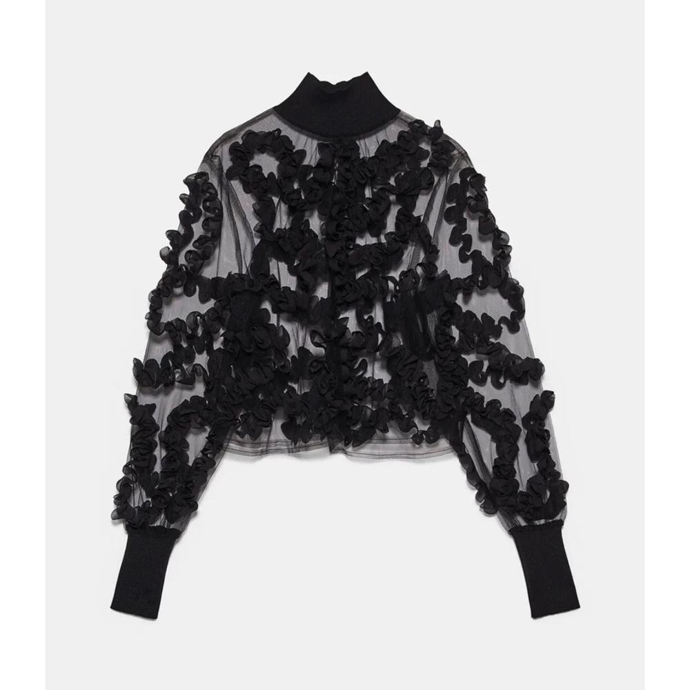 Zara | semi-sheer contrasting top